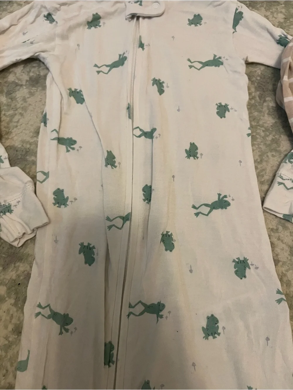 Carter’s Comfy Soft One Piece Pajamas- Set of 2 Frogs Stripes